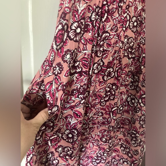 Faherty Isha MIDI Dress Linen Blend Size Medium Rose Desert Bloom Summer Beach - Picture 7 of 14